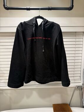 Stussy Black Hoodie with Red Chest Text - Men's Pullover